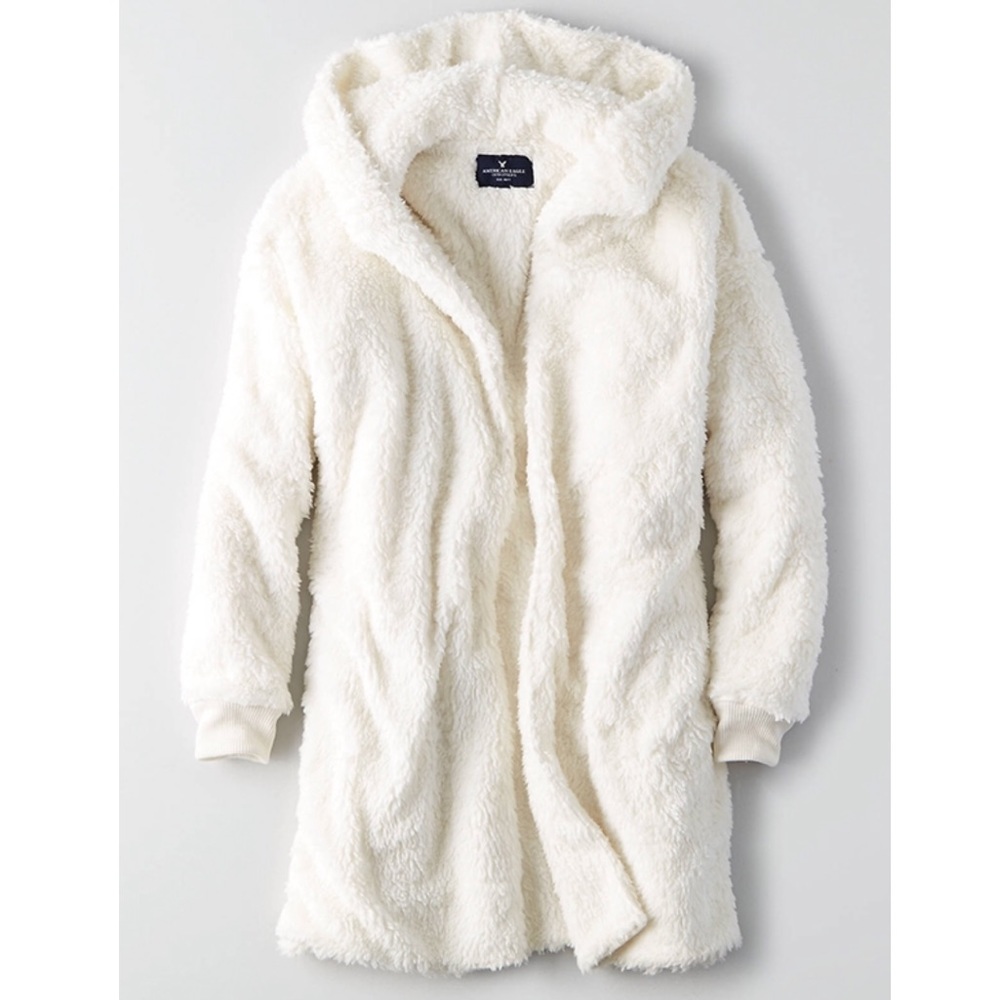 American Eagle White Teddy Jacket